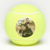 Best dad ever father's dad gift photo name simple  tennisballen (Achterkant)