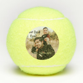 Best dad ever father's dad gift photo name simple  tennisballen