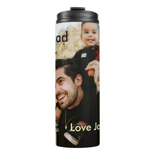 Best dad ever father's dad gift photo name simple  thermosbeker (Voorkant)