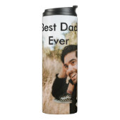 Best dad ever father's dad gift photo name simple  thermosbeker (Gedraaid links)