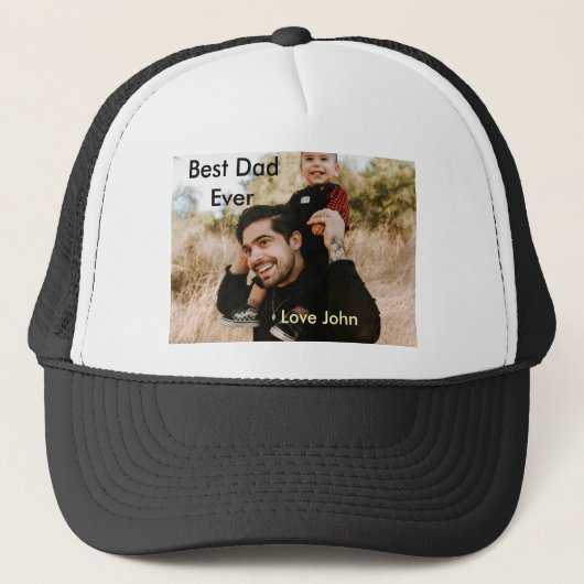 Best dad ever father's dad gift photo name simple  trucker pet (Voorkant)