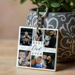 Best Dad Ever | Father's Day 6 Photo Collage Sleutelhanger<br><div class="desc">Celebrate your dad's unwavering love and cherished moments with our Best Father Ever Photo Collage Keychain. This personalized keychain serves as a perfect gift for Father's Day, birthdays, or any occasion to honor the special father in your life. Designed with simplicity and elegance, this keychain features a photo collage grid...</div>