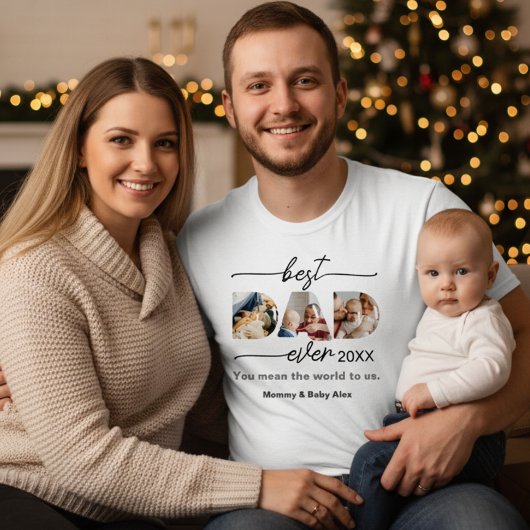 Best dad ever| Father's Day Dad Cut out 3 Photos T-shirt