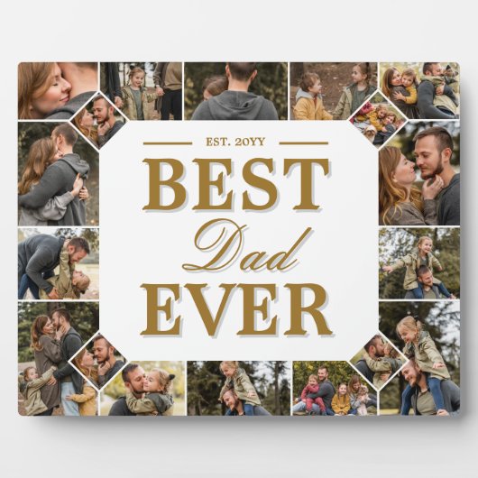 Best Dad Ever Father's Day Photo Frame Collage Fotoplaat (Voorkant)
