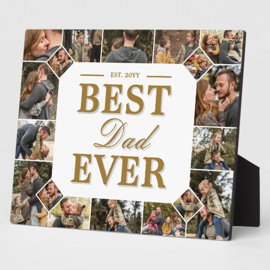 Best Dad Ever Father's Day Photo Frame Collage Fotoplaat (Zijkant)