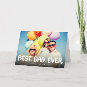Best Dad Ever Father's Day Photo Greeting Card Kaart