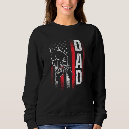 Best Dad Ever Fist Bump Dad American Flag Father s Trui (Voorkant)
