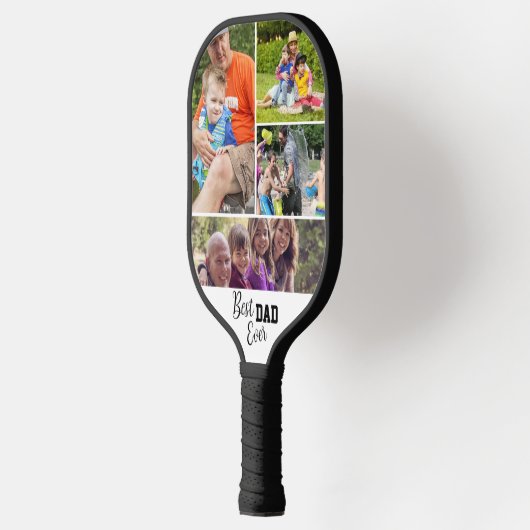 Best DAD ever Foto sjabloon Pickleball Paddle (Links)