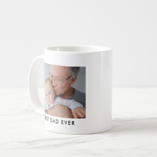 Best Dad Ever Full Photo Personalized Coffee Mug Koffiemok (Voorkant links)