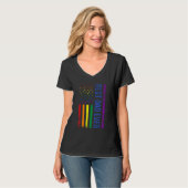 Best Dad Ever Gay Pride Rainbow American Flag Fath T-shirt (Voorkant volledig)