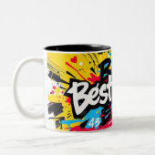 Best Dad Ever Graffiti-Style Father’s Day Mug Tweekleurige Koffiemok (Links)