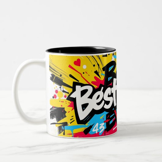 Best Dad Ever Graffiti-Style Father’s Day Mug Tweekleurige Koffiemok (Links)