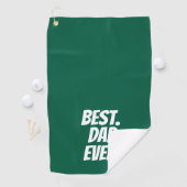 'Best. Dad. Ever.' Green White Heartfelt Golfhanddoek (Insitu)