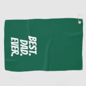 'Best. Dad. Ever.' Green White Heartfelt Golfhanddoek (Horizontaal)
