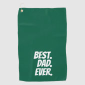 'Best. Dad. Ever.' Green White Heartfelt Golfhanddoek (Voorkant)
