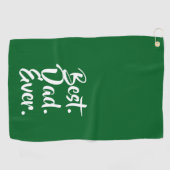 'Best. Dad. Ever.' Green White Heartfelt Golfhanddoek (Horizontaal)