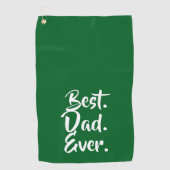 'Best. Dad. Ever.' Green White Heartfelt Golfhanddoek (Voorkant)