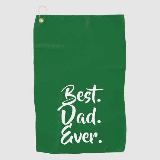 'Best. Dad. Ever.' Green White Heartfelt Golfhanddoek (Voorkant)
