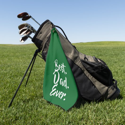 'Best. Dad. Ever.' Green White Heartfelt Golfhanddoek (Groen)