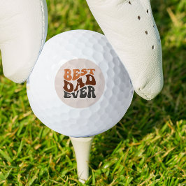 Best Dad Ever Groovy Retro Typografie Golfballen