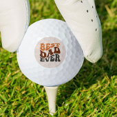 Best Dad Ever Groovy Retro Typografie Golfballen