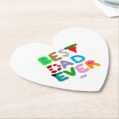 Best Dad Ever Heart Paper Coaster Kartonnen Onderzetters (Gekanteld)