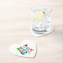 Best Dad Ever Heart Paper Coaster Kartonnen Onderzetters