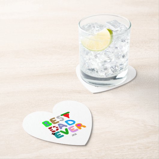 Best Dad Ever Heart Paper Coaster Kartonnen Onderzetters (Insitu)