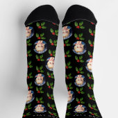 Best Dad Ever Kid Photo & Name Holly Berry Holiday Sokken (Top)