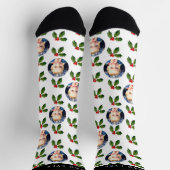 Best Dad Ever Kids Photo Holly Berry Christmas Sokken (Top)