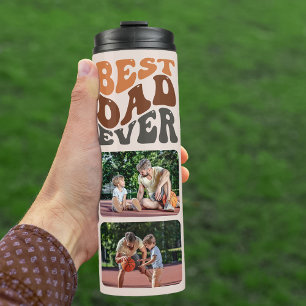 Best Dad Ever Logo 2 Foto Groovy Retro Typografie Thermosbeker