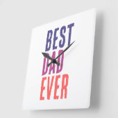 Best Dad Ever Minimalist Cool Professional Vierkante Klok (Hoek)