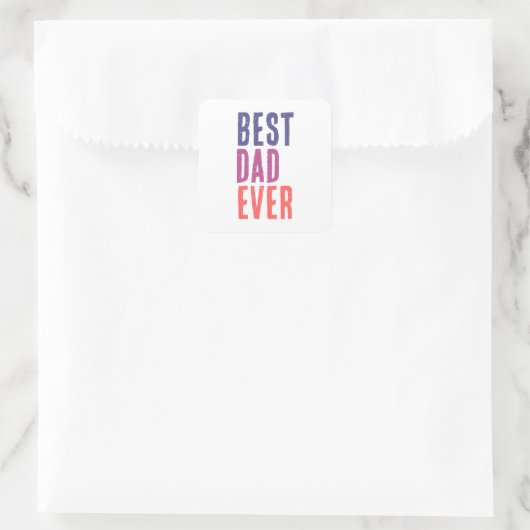 Best Dad Ever Minimalist Cool Professional Vierkante Sticker (Tas)