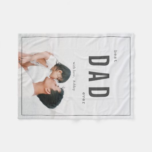Best Dad Ever minimalist Photo Vaderdag Fleece Deken (Voorkant (Horizontaal))