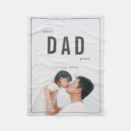 Best Dad Ever minimalist Photo Vaderdag Fleece Deken