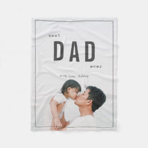 Best Dad Ever minimalist Photo Vaderdag Fleece Deken