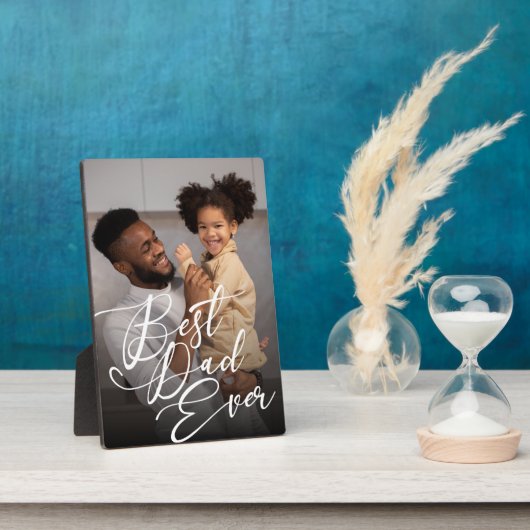 Best Dad Ever minimalist Photo Vaderdag Fotoplaat (Zijkant)
