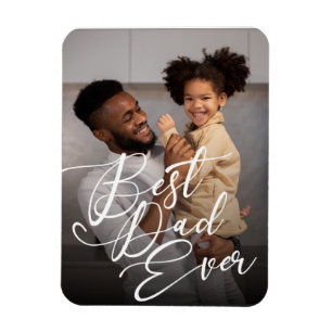 Best Dad Ever minimalist Photo Vaderdag Magneet