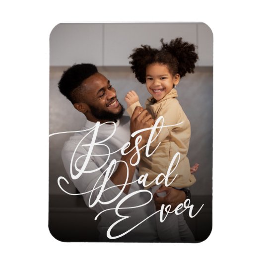 Best Dad Ever minimalist Photo Vaderdag Magneet (Verticaal)
