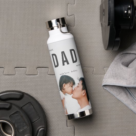 Best Dad Ever minimalist Photo Vaderdag Waterfles (Gym)