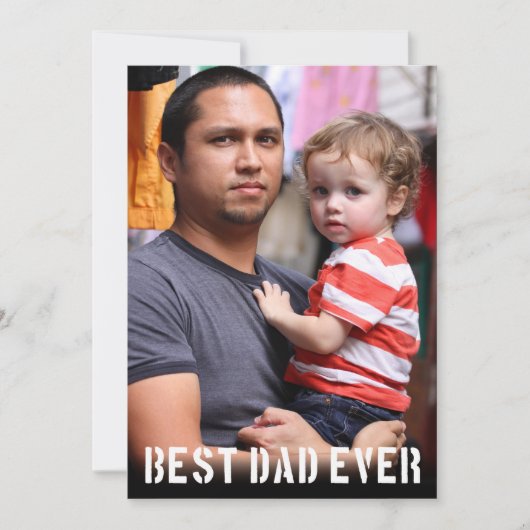 Best Dad Ever minimalist Vaderdag Foto Kaart (Voorkant)