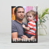 Best Dad Ever minimalist Vaderdag Foto Kaart (Staand voorkant)
