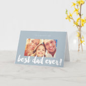 Best Dad Ever Modern Bold Brush Script Photo Card Kaart (Gele Bloem)