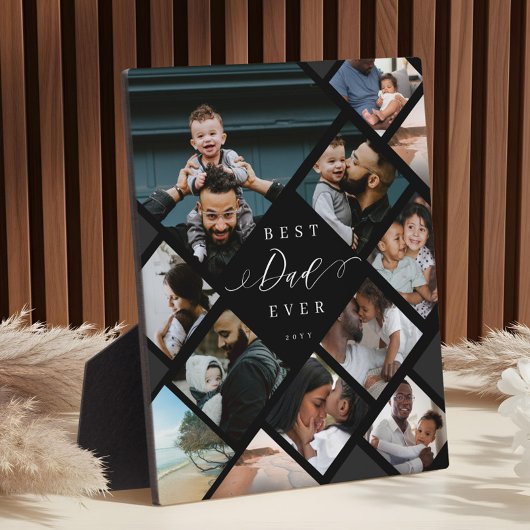 Best Dad Ever Modern Photo Collage Gift Keepsake Fotoplaat