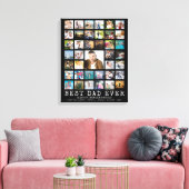 BEST DAD EVER Modern Photo Collage Name Canvas Afdruk (Insitu (Woonkamer))