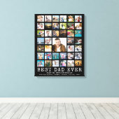 BEST DAD EVER Modern Photo Collage Name Canvas Afdruk (Insitu (Houten vloer))
