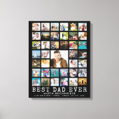 BEST DAD EVER Modern Photo Collage Name Canvas Afdruk (Voorkant)