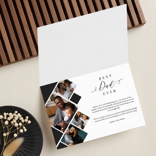 Best Dad Ever Modern Photo Collage Personalized Kaart