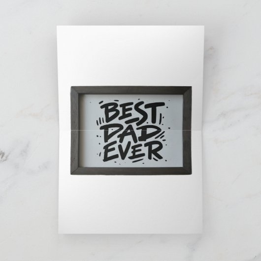 Best Dad Ever Modern Photo Vaderdag Bedankkaart (Binnen)