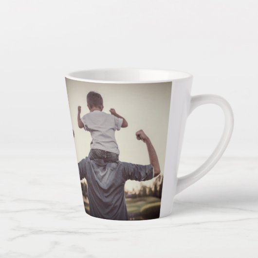 Best Dad Ever Modern Photo Vaderdag Latte Mok (Rechts)